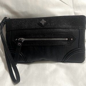 Vera Bradley Black Wristlet Clutch with Zipper Detail! NWOT!